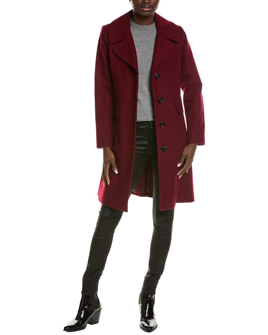 Anne Klein Wool-Blend Reefer Coat