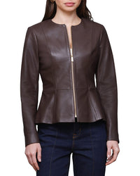 Bagatelle Leather Peplum Jacket
