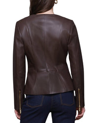 Bagatelle Leather Peplum Jacket