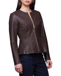 Bagatelle Leather Peplum Jacket