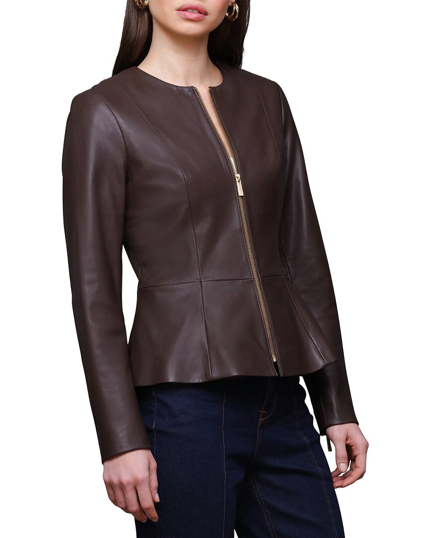 Bagatelle Leather Peplum Jacket