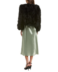 Adrienne Landau Feather Jacket