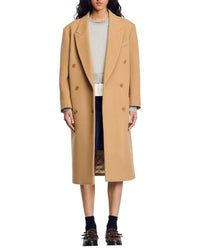 Sandro Sandro Oversize Long Wool Blend Coat