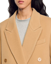 Sandro Sandro Oversize Long Wool Blend Coat