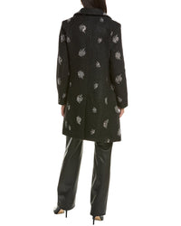 CeCe Cece Sequin-Embellished Wool-Blend Coat