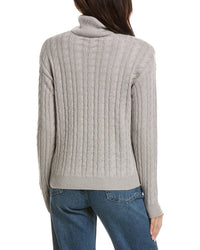 THE CASHMERE PROJECT The Cashmere Project Lurex Twisted Cable Turtleneck Cashmere-Blend Sweater
