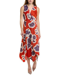 Anne Klein Anne Klein Asymmetrical Surplice Midi Dress