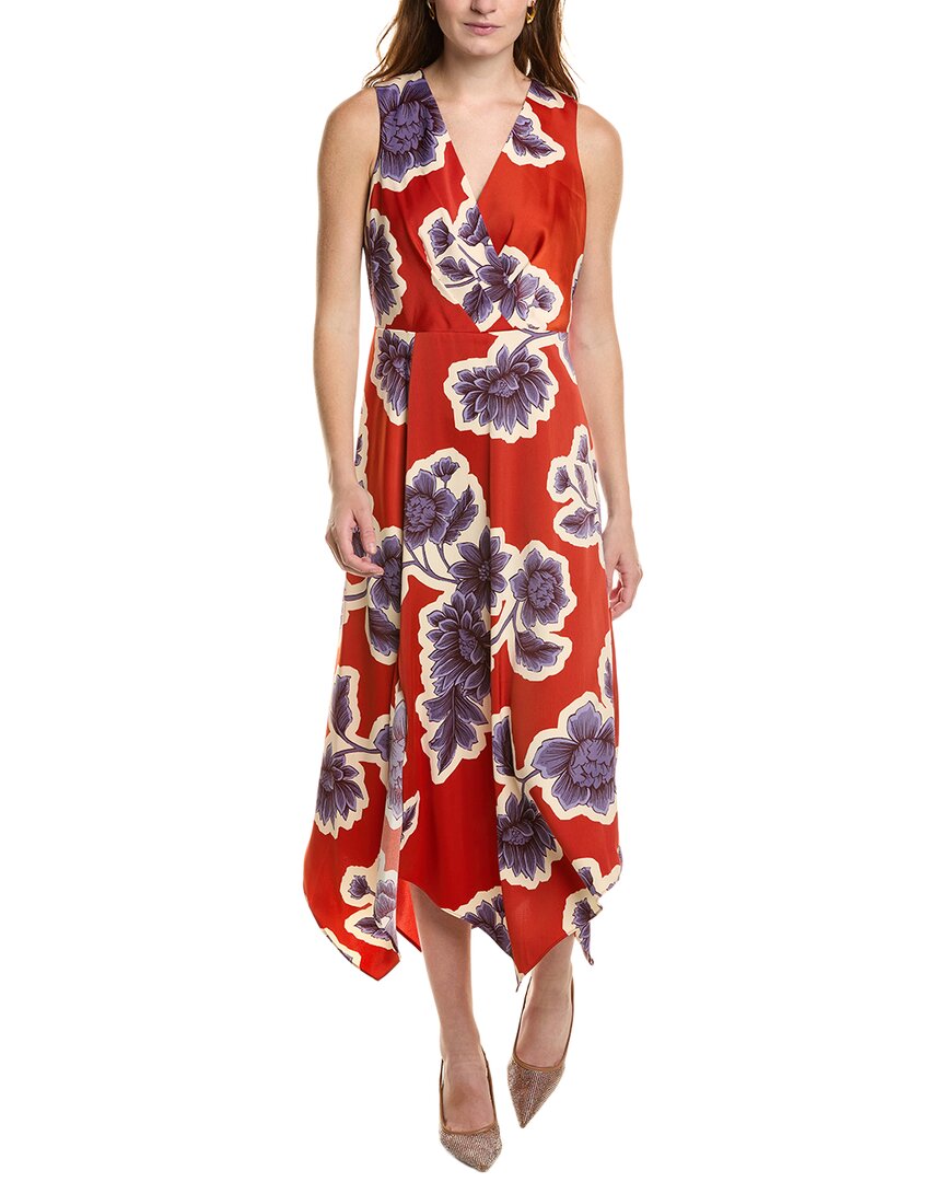 Anne Klein Anne Klein Asymmetrical Surplice Midi Dress