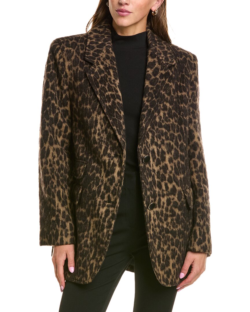 CeCe Cece Leopard Wool-Blend Blazer