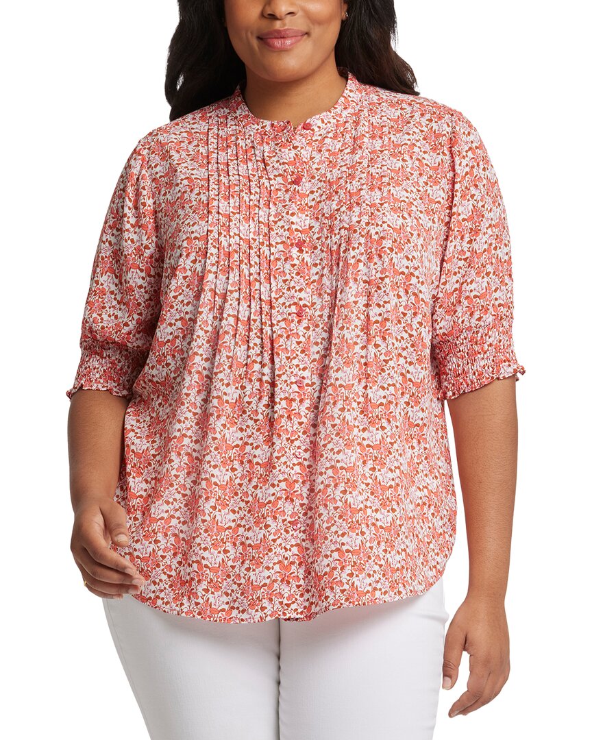 Nydj Plus Pleated Peasant Blouse