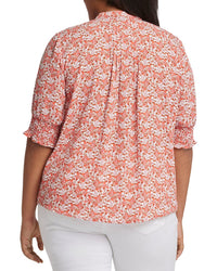 Nydj Plus Pleated Peasant Blouse
