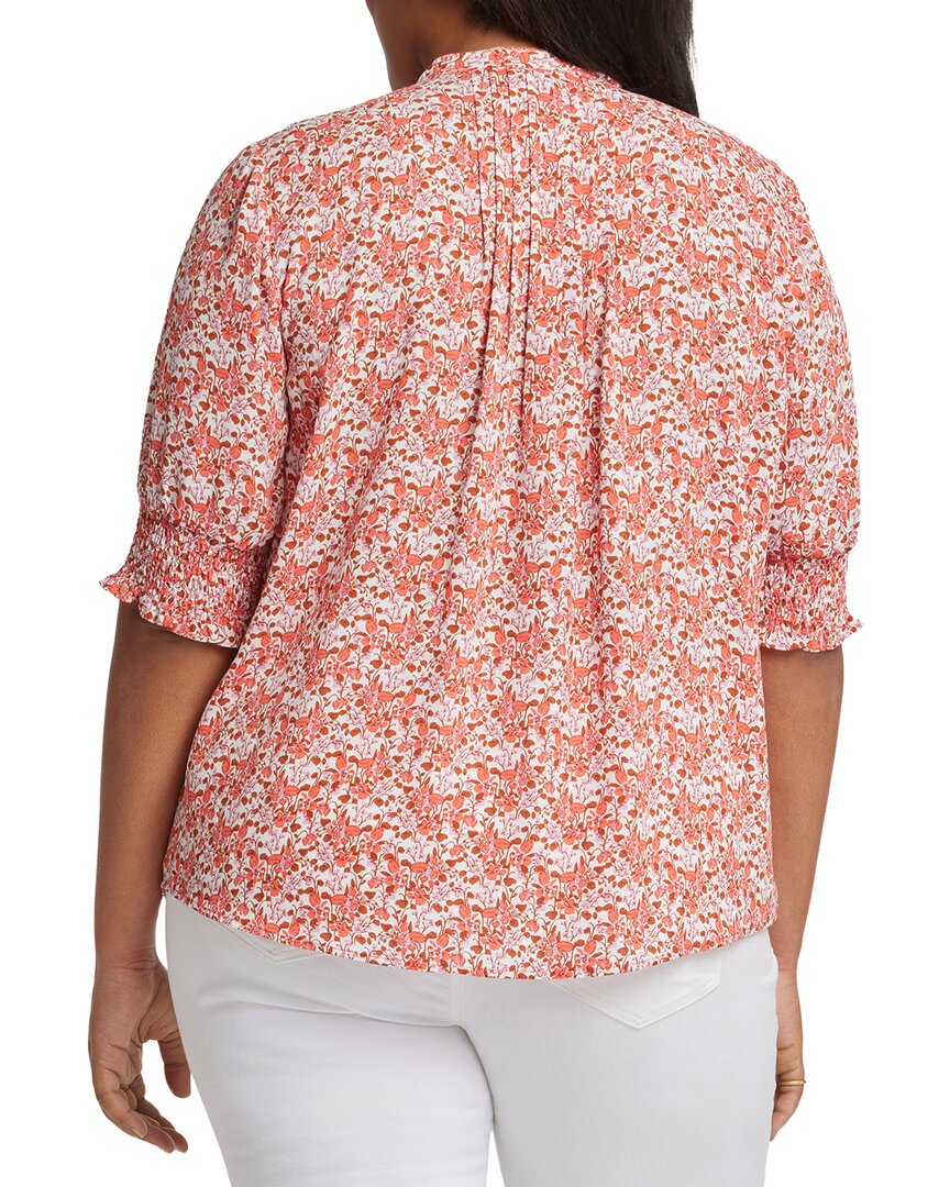 Nydj Plus Pleated Peasant Blouse