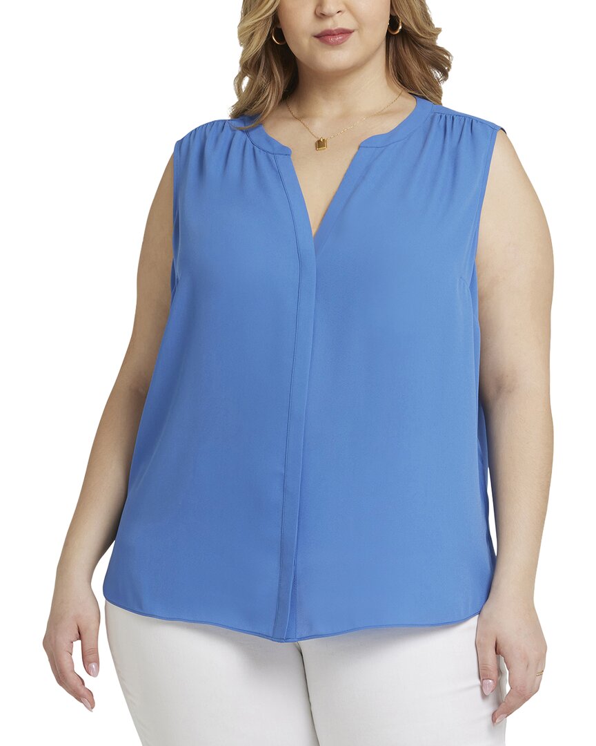 Nydj Plus Sleeveless Pintuck Blouse