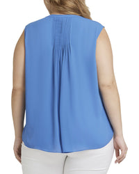 Nydj Plus Sleeveless Pintuck Blouse