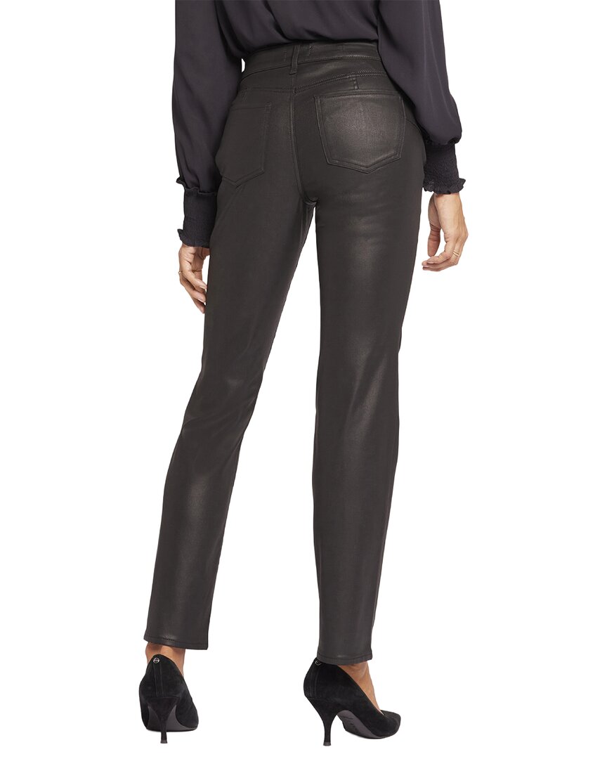 Nydj Marilyn Black Coated Straight Leg Jean