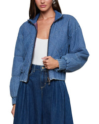 L’Agence Ryah Washed Denim Bomber Jacket