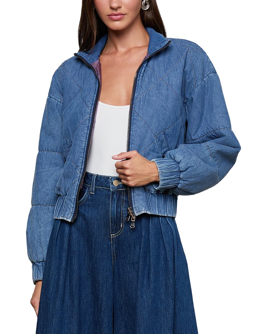 L’Agence Ryah Washed Denim Bomber Jacket