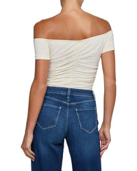 L’Agence Baliegh Off-The-Shoulder Ruched Bodysuit