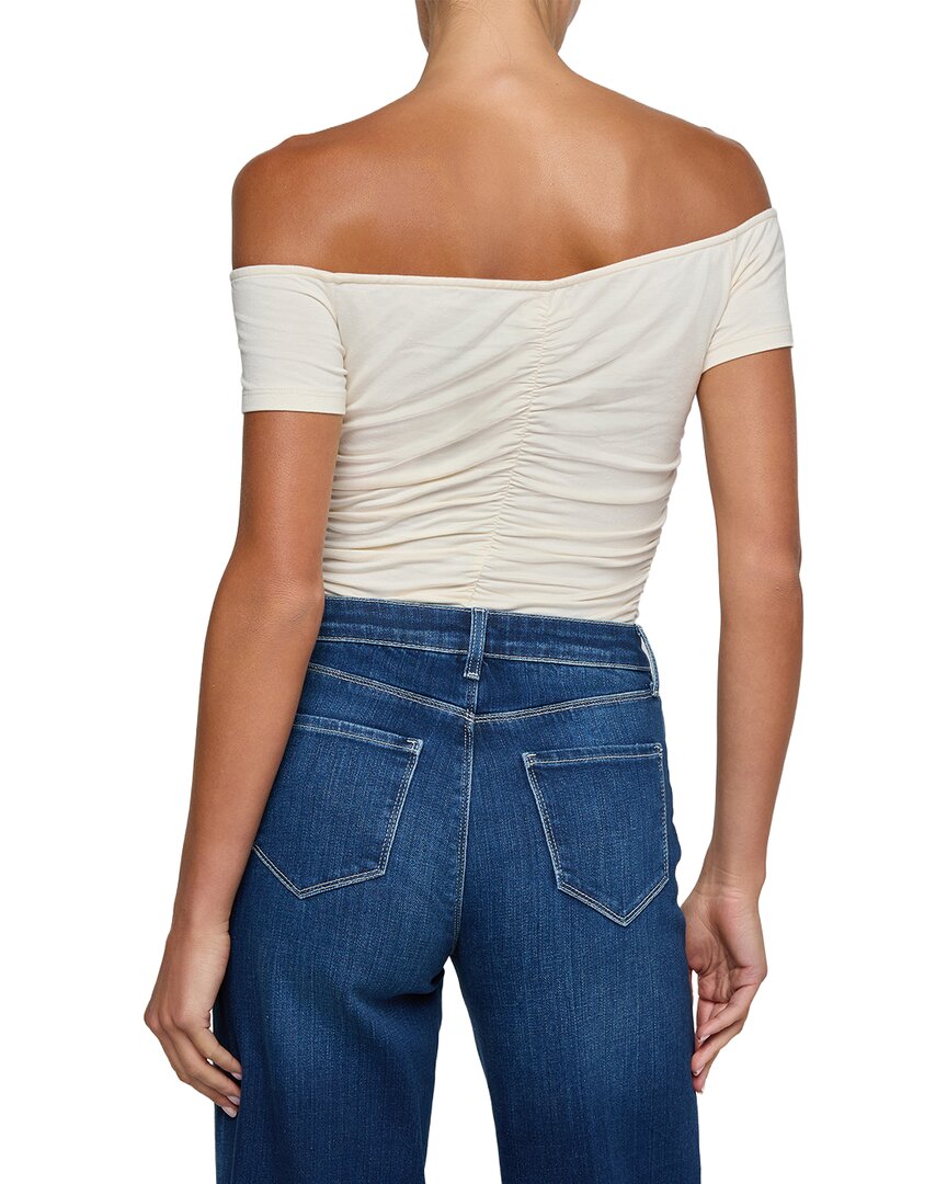 L’Agence Baliegh Off-The-Shoulder Ruched Bodysuit