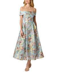 Adrianna Papell Off Shoulder Midi Dress
