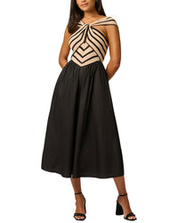 Adrianna Papell Short Sleeve Midi Dress