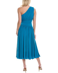Halston One-Shoulder Midi Dress
