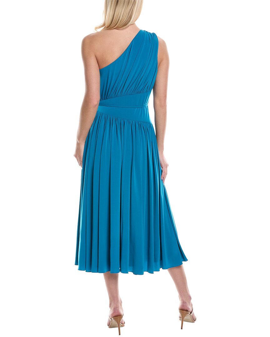 Halston One-Shoulder Midi Dress
