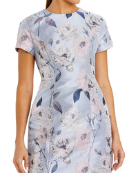 Mac Duggal Cap Sleeve Fitted Floral Dress
