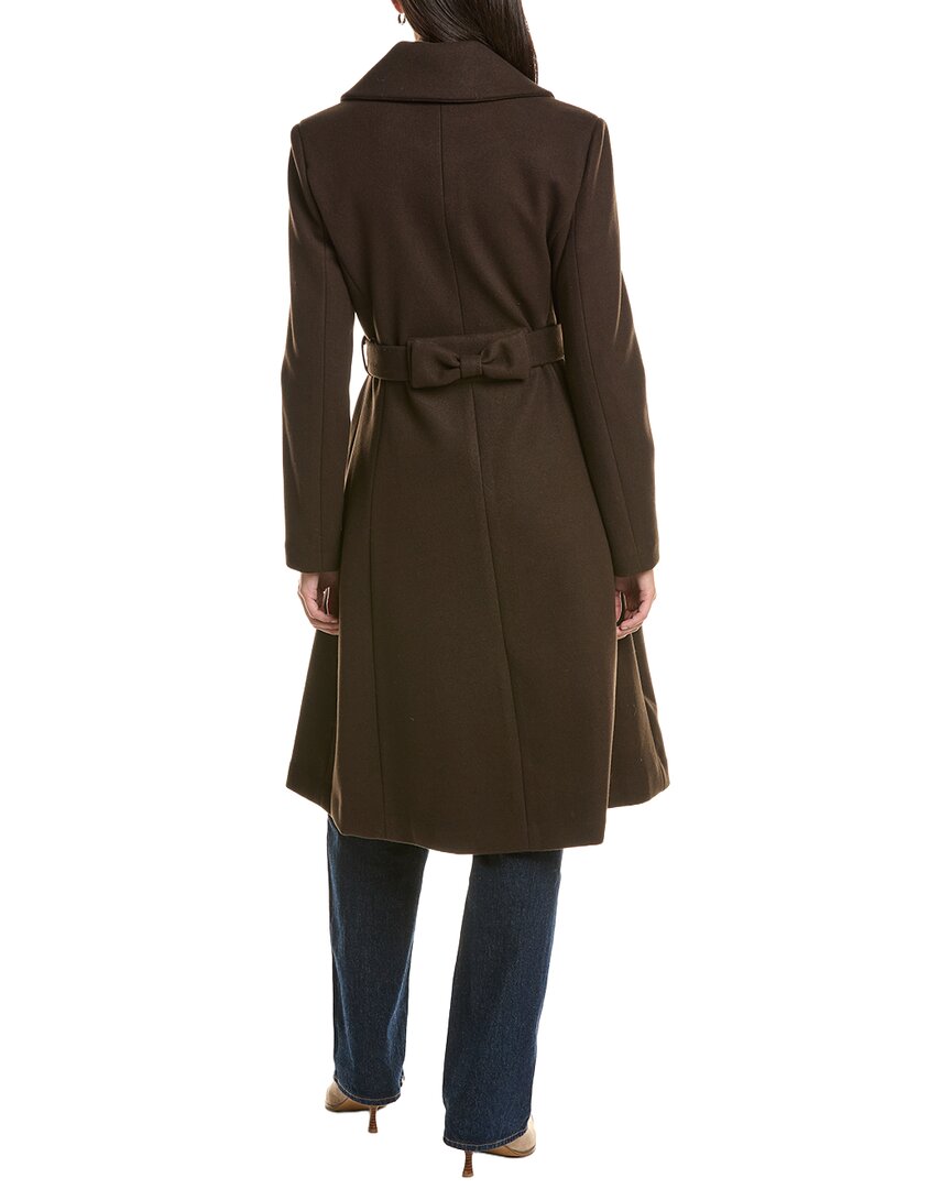 CeCe Cece Bow Back Belt Double-Breasted Wrap Coat