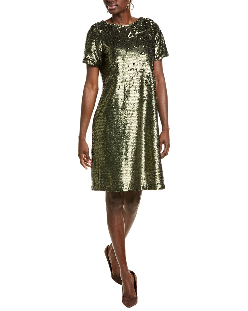Anne Klein Sequin T-Shirt Dress Green