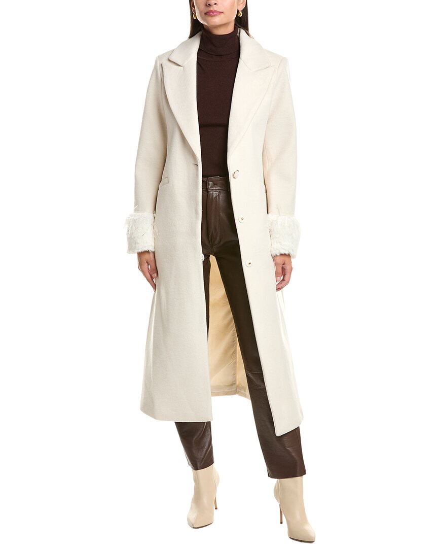 Cece Feather Cuff Maxi Coat
