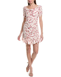 Moonsea Ruched Mini Dress Regular 12 (L) Pink