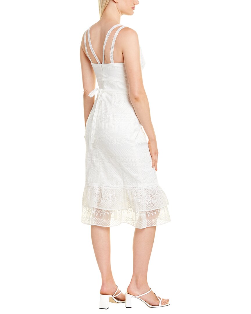 Theia Sweetheart Lace Midi Dress