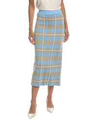 Lela Rose Jacquard Plaid Skirt