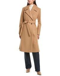 Cece Bow Back Belt Double-Breasted Wrap Coat