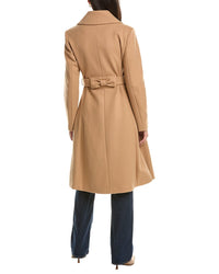 Cece Bow Back Belt Double-Breasted Wrap Coat