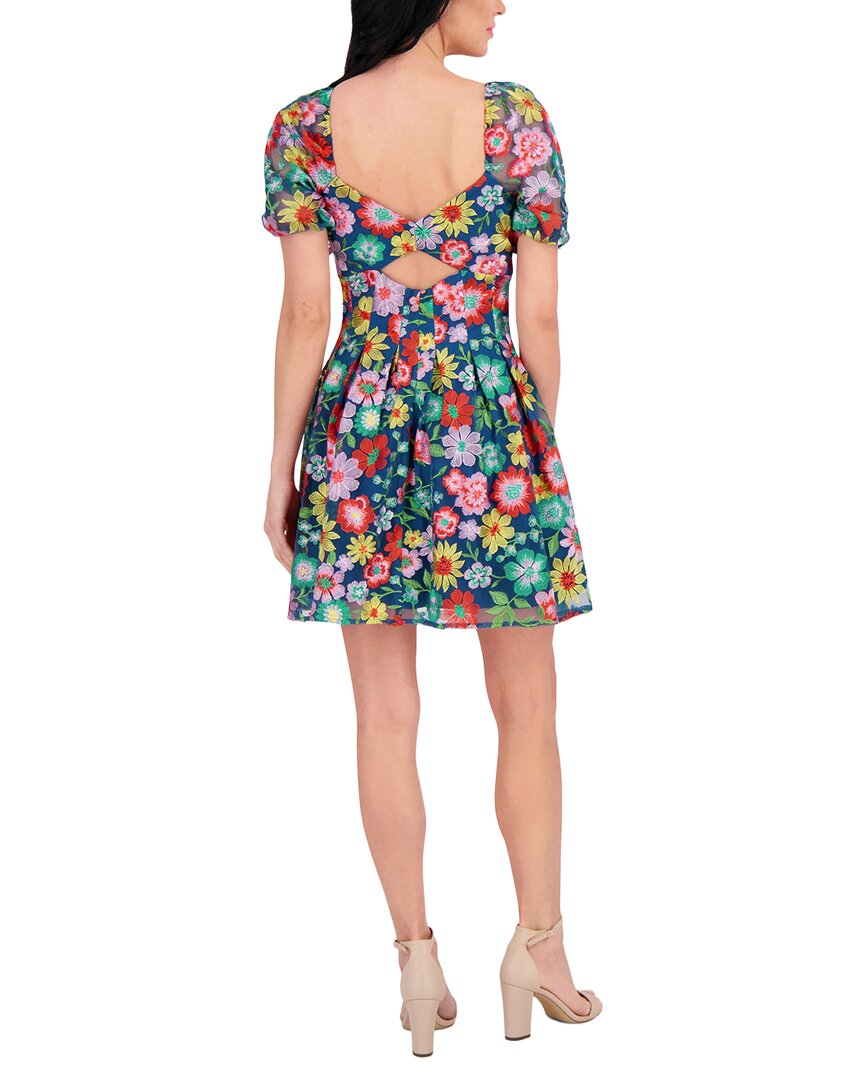 Kensie Embroidered Mesh Mini Dress