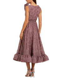 Mac Duggal Cowl Neck Ruffle Hem Evening Dress