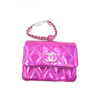 Chanel Iridescent Pink Quilted Leather Women's Pouch (Authentic Pre-Loved)