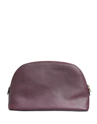 Dolce & Gabbana Dolce & Gabbana Dark Purple Leather DG Logo Zip Around Hand Purse Women's Wallet