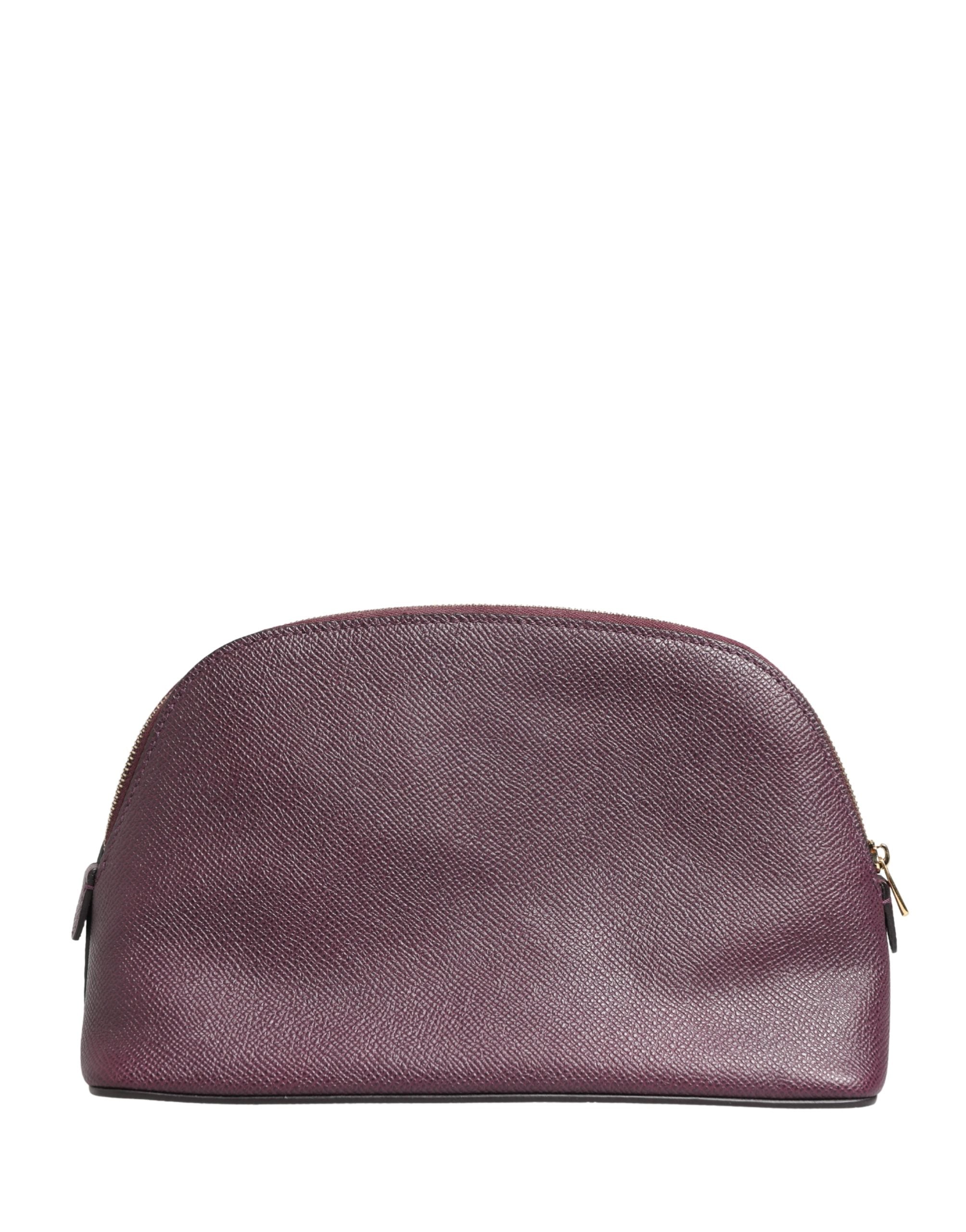 Dolce & Gabbana Dolce & Gabbana Dark Purple Leather DG Logo Zip Around Hand Purse Women's Wallet