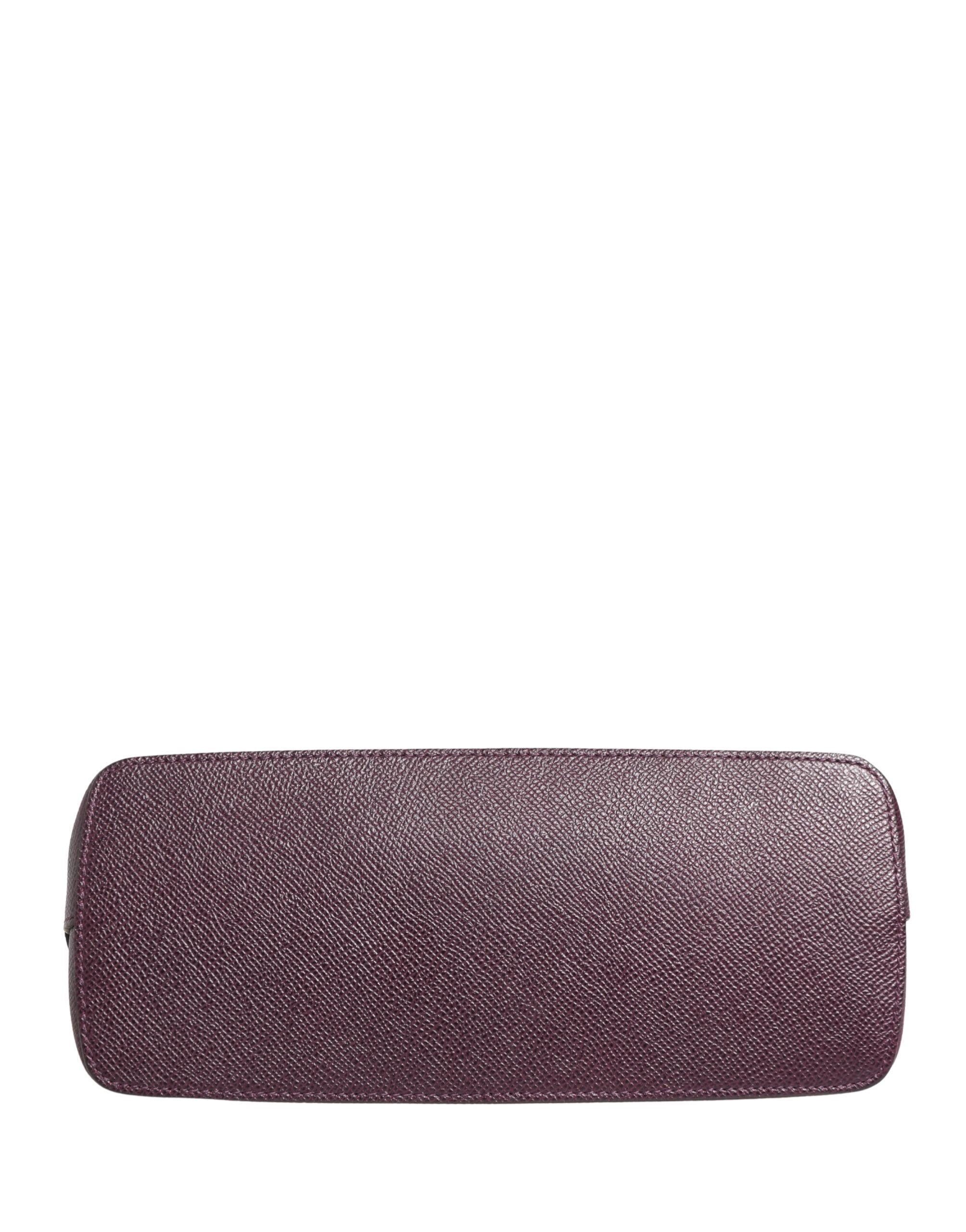 Dolce & Gabbana Dolce & Gabbana Dark Purple Leather DG Logo Zip Around Hand Purse Women's Wallet