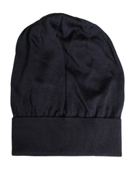 Dolce & Gabbana Black Solid Wool Knitted Winter Beanie Cap Men's Hat