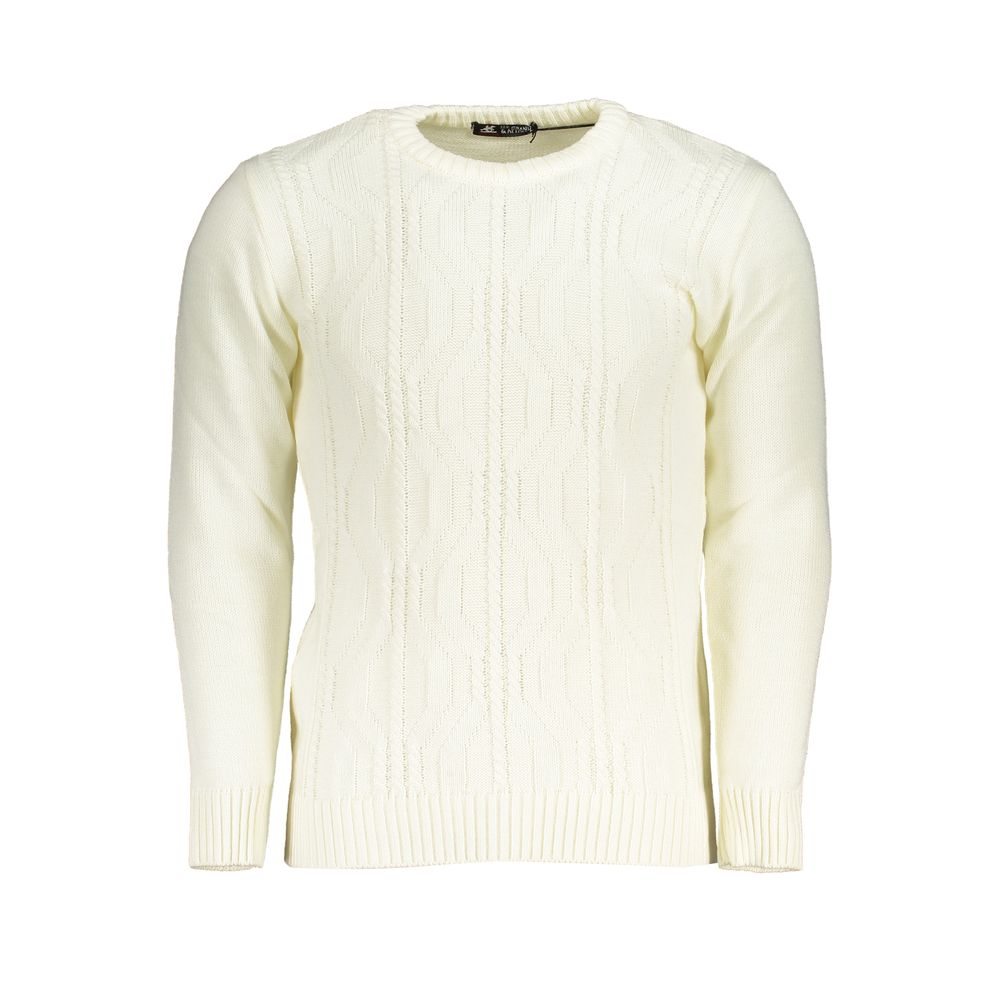 U.S. Grand U.S. Grand Bianco Acrylic Men Men's Sweater