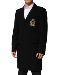 Dolce & Gabbana Black Heraldic Patch Single Breasted Blazer Men's Jacket