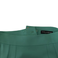 Dolce & Gabbana Mint Green Viscose Pencil Cut Midi Women's Skirt
