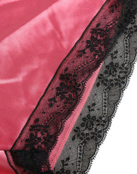 Dolce & Gabbana Pink Silk Satin Lace Trim Pajama Shorts Women's Sleepwear
