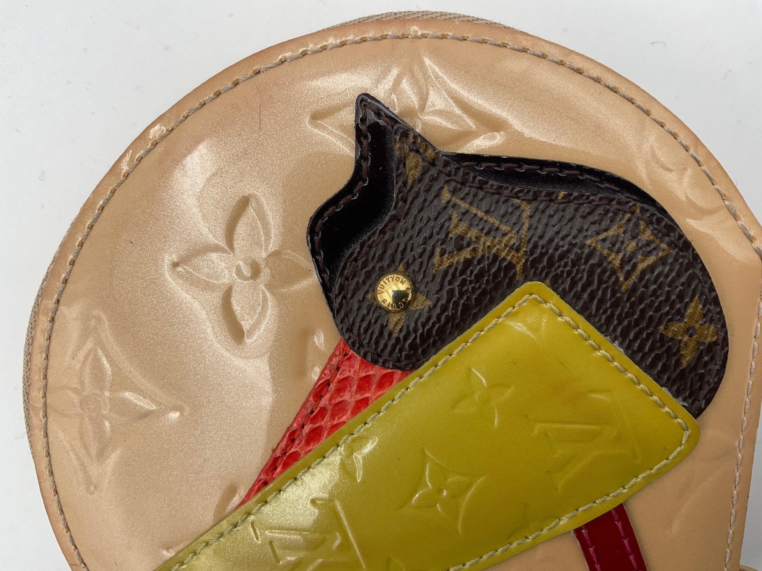 Louis Vuitton LOUIS VUITTON Micro Boite Chapeau Patent Patchwork LV Bird Coin Women's Purse (Authentic Pre-Loved)
