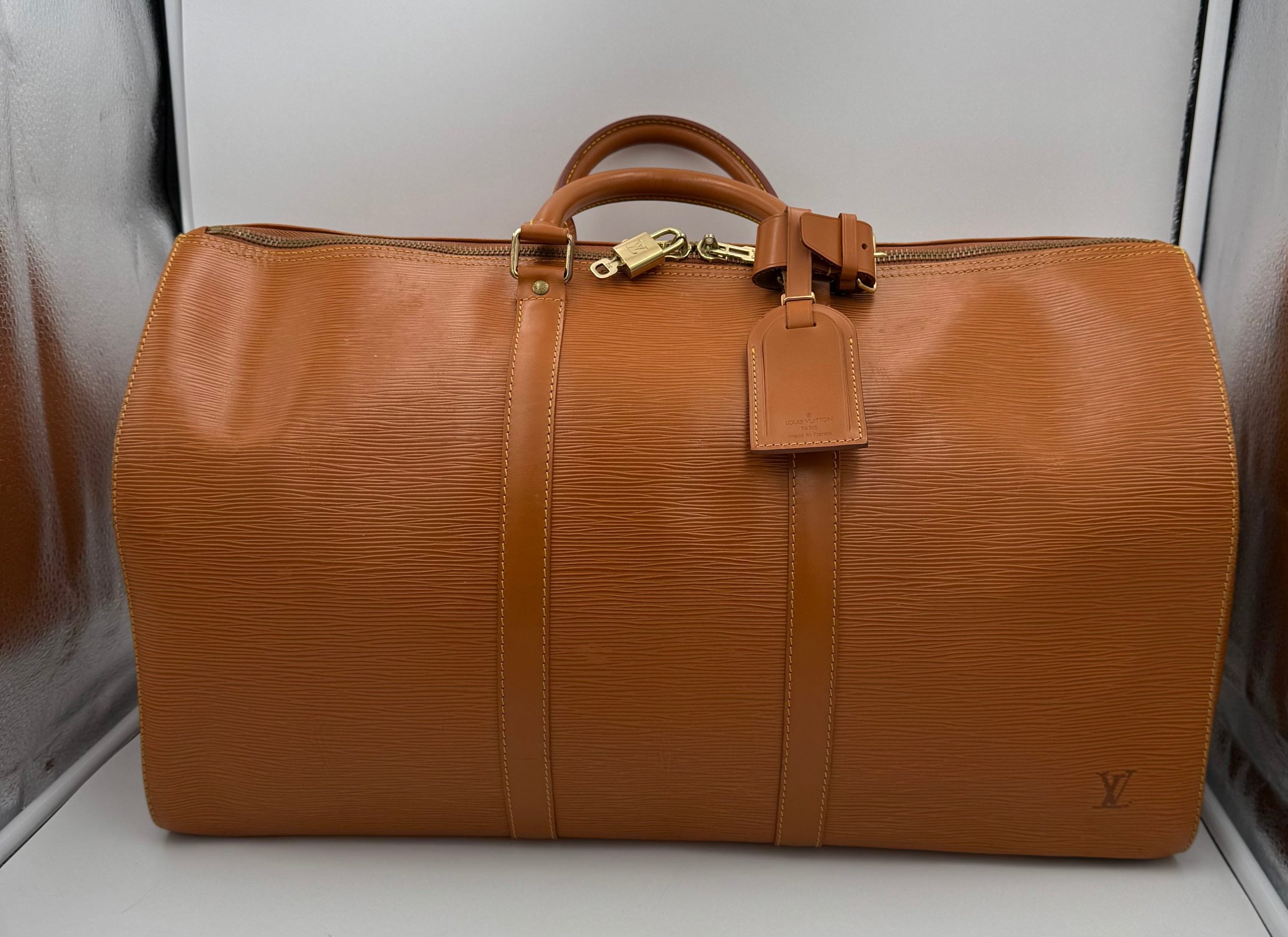 Louis Vuitton LOUIS VUITTON KEEPALL 50 in Brown EPI Leather Handbag (Authentic Pre-Loved)