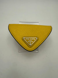 Prada PRADA Saffiano Yellow Coin Purse (Authentic Pre-Loved)